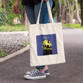 Bolso De Tela Día de Brujas Truco o Trato Casa Embrujada Bruja L