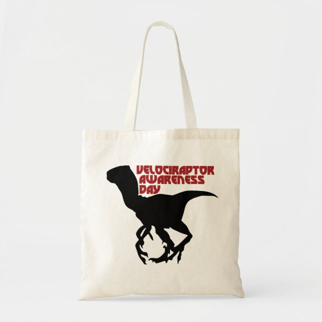Bolso De Tela Día de Conciencia de Velociraptor (Frente)