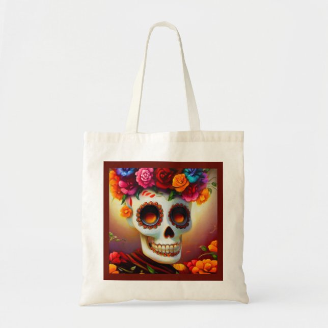 Bolso De Tela Día de la Calavera del Azúcar Muerto 4 (Frente)