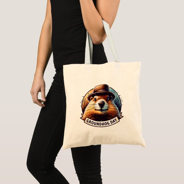Bolso De Tela Día de la Groundhog, Groundhog, (Anverso (producto))