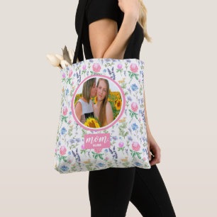 Bolso De Tela Día de la madre de flores silvestres personalizada