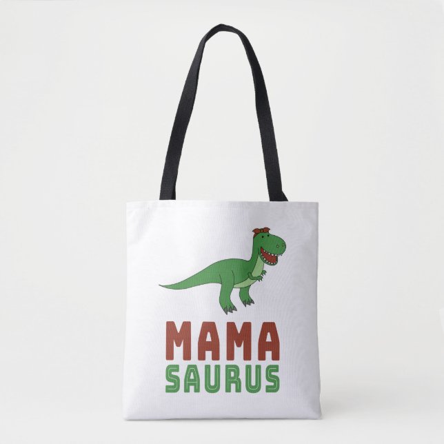 Bolso De Tela Día de la Madre Mamasaurus Dinosaur Tyrannosaurus  (Anverso)