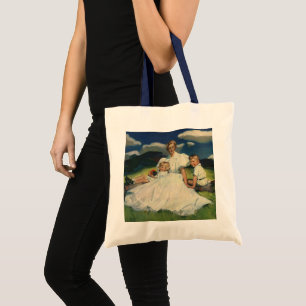 Bolso De Tela Día de la Madre Vintage, mamá con hijos