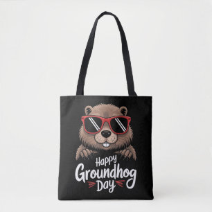 Bolso De Tela Día de la Marmota Genial Marmota Febrero Diverti
