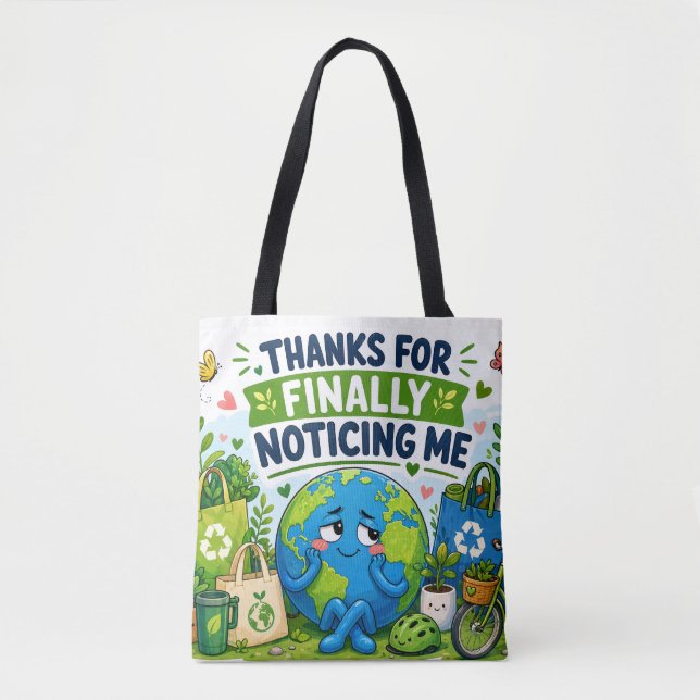 Bolso De Tela Día de la Tierra divertido Gráfico Ecológico (Anverso)