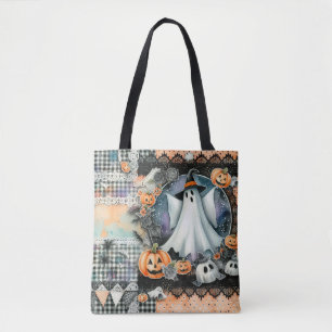 Bolso De Tela Día de las Brujas Fantasmas y Calabazas #1