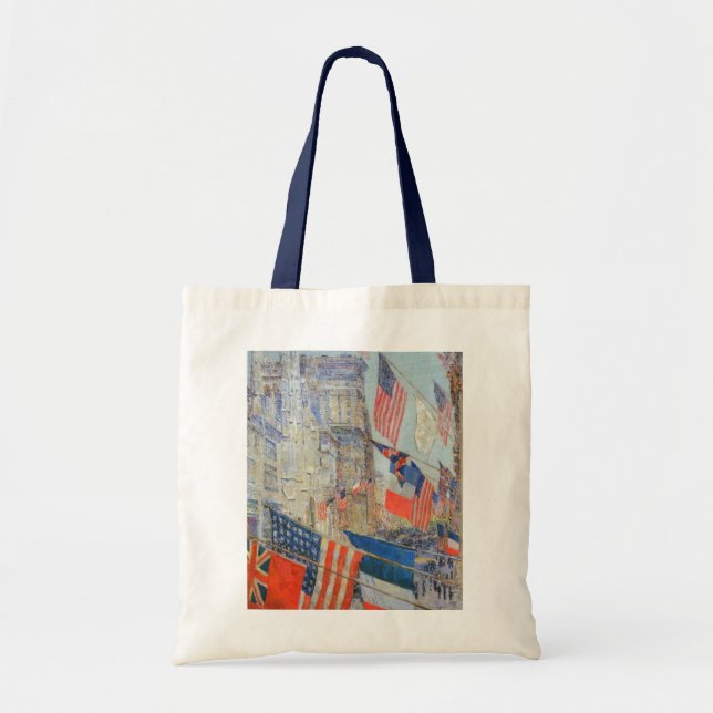 Bolso De Tela Día de los Aliados, mayo de 1917 por Childe Hassam (Frente)