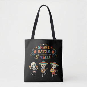 Bolso De Tela Día de los Muertos Esqueleto Celebración Divertida