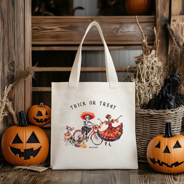 Bolso De Tela Día de los Muertos | Niños de Halloween tratan la  (Subido por el creador)