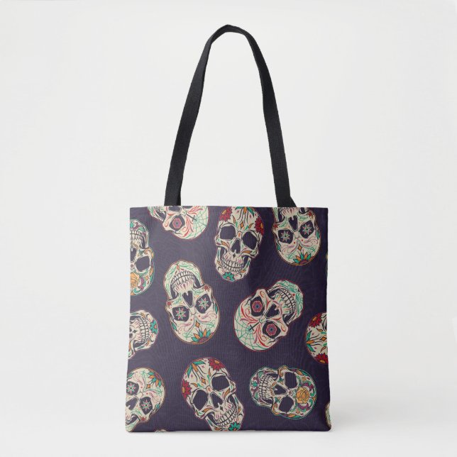 Bolso De Tela Dia de los muertos seamless pattern with sugar sku (Anverso)