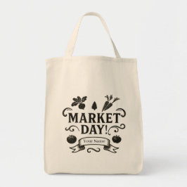 Bolso De Tela Día de Mercado Personalizado!