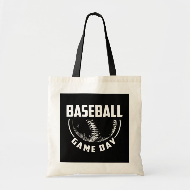 Bolso De Tela Día de partida de béisbol (Frente)