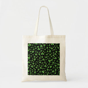 Bolso De Tela Día de San Patricio Acuarela Trébol en negro