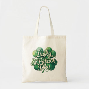 Bolso De Tela Día de San Patricio Afortunado Tipografía Vintage