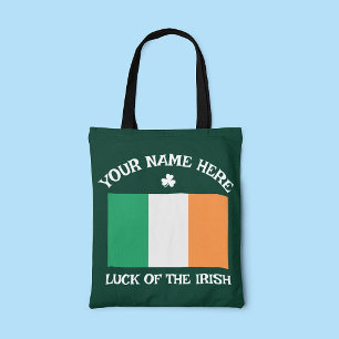 Bolso De Tela Día de San Patricio Bandera de Irlanda Nombre pers