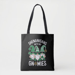 Bolso De Tela Día de San Patricio Shamrock Afortunado Gnomos Leo