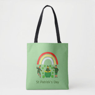 Bolso De Tela Día de San Patricio Trébol Arcoíris Día de San Pat