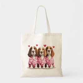 Bolso De Tela Día de San Valentín Basset Hound Dogs