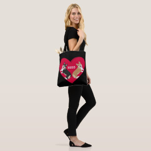 Bolso De Tela Día de San Valentín Corgi XOXO