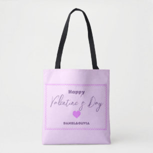 Bolso De Tela Día de San Valentín Rosa - Morado