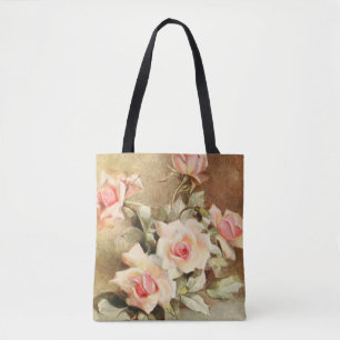 Bolso De Tela Día de San Valentín Vintage Amor Romance Rosas Ros