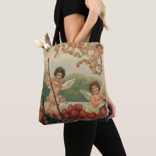 Bolso De Tela Día de San Valentín vintage, querubines victoriano