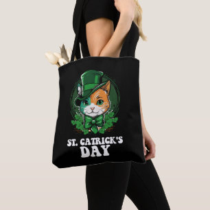 Bolso De Tela Día de St Catricks Amantes de los Gatos Día de San