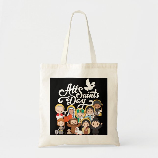 Bolso De Tela Día de Todos los Santos Niños Católicos San Franci (Frente)
