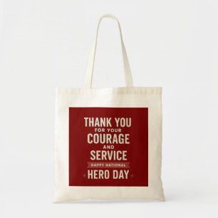 Bolso De Tela Día del Héroe Nacional Tipografía Gracias Maestros