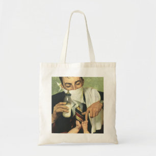 Bolso De Tela Día del Padre vintage, papá dando biberón a bebé