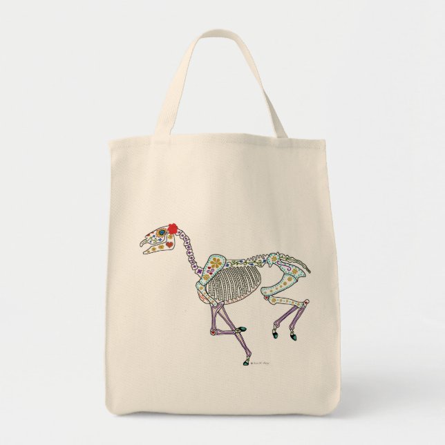Bolso De Tela Día esquelético del caballo de los muertos (Frente)