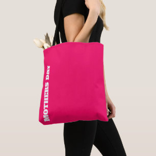 Bolso De Tela Día Feliz de las Madres elegante escritura blanca 