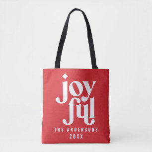 Bolso De Tela Día festivo de los navidades de la tipografía roja