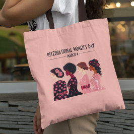 Bolso De Tela Día Internacional de la Mujer: Floral rosa