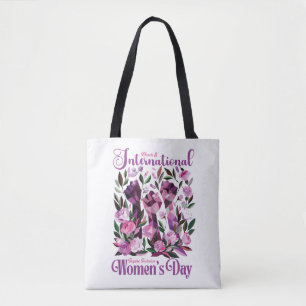 Bolso De Tela Día Internacional de la Mujer: Puestos florales el