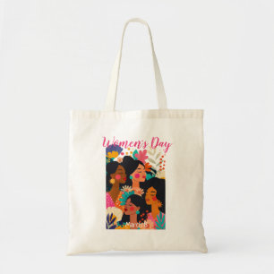 Bolso De Tela Día Internacional de la Mujer Rosa Floral