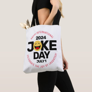 Bolso De Tela Día Internacional del Chiste Cara de Rociación
