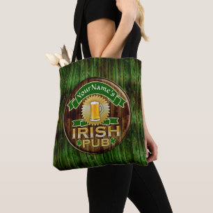 Bolso De Tela Día irlandés del St Patricks del Rótulo del Pub de