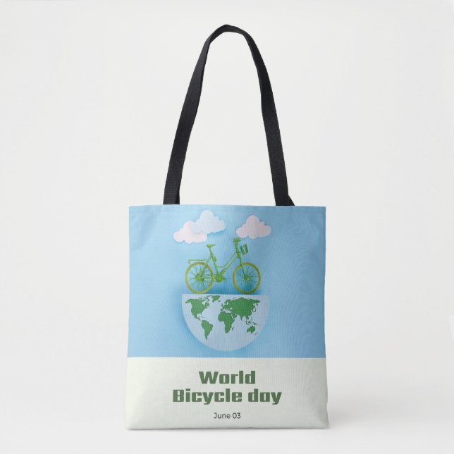 Bolso De Tela Día Mundial de la Bicicleta (Anverso)
