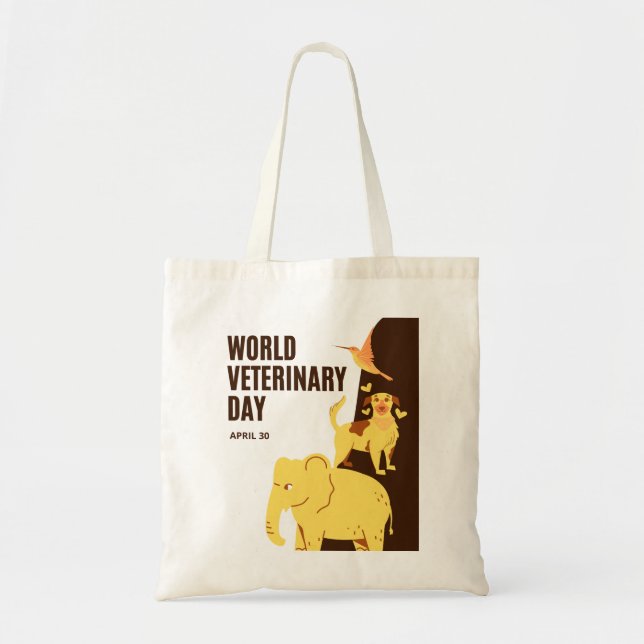Bolso De Tela Día Mundial de la Veterinaria (Frente)