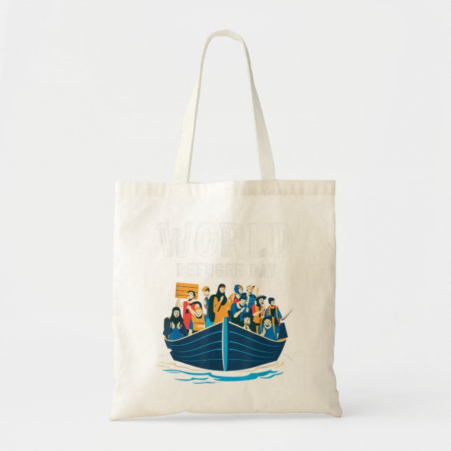 Bolso De Tela Día Mundial de los Refugiados Naciones Unidas (Frente)