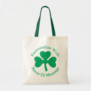 Bolso De Tela Día PERSONALIZADO del St Patricks del trébol