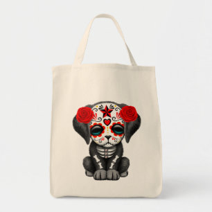 Bolso De Tela Día rojo lindo del perro de perrito muerto
