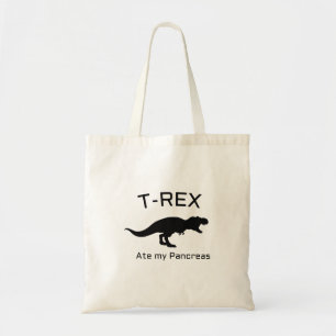 Bolso De Tela Diabético divertido de T-Rex de la diabetes