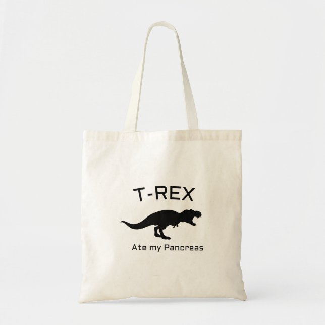 Bolso De Tela Diabético divertido de T-Rex de la diabetes (Frente)