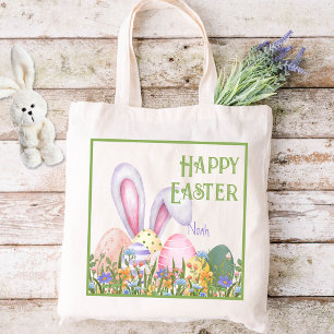Bolso De Tela Diablos de Pascua Cutáneo Orejas Acuarela Floral N
