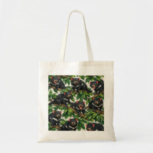 Bolso De Tela Diablos de Tasmania en un estampado de exuberante