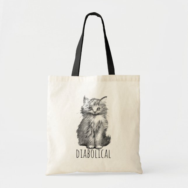 Bolso De Tela Diabolical Cute Fluffy Kitten (Frente)