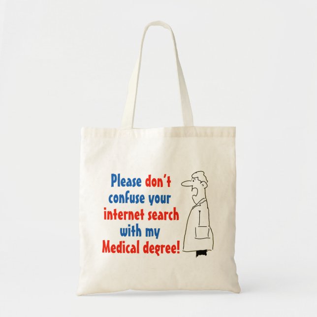Bolso De Tela Diagnóstico médico en línea y un Médica cualificad (Frente)