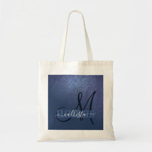 Bolso De Tela Diagonal Naval Azul Purpurina Gradiente Ombre Mono